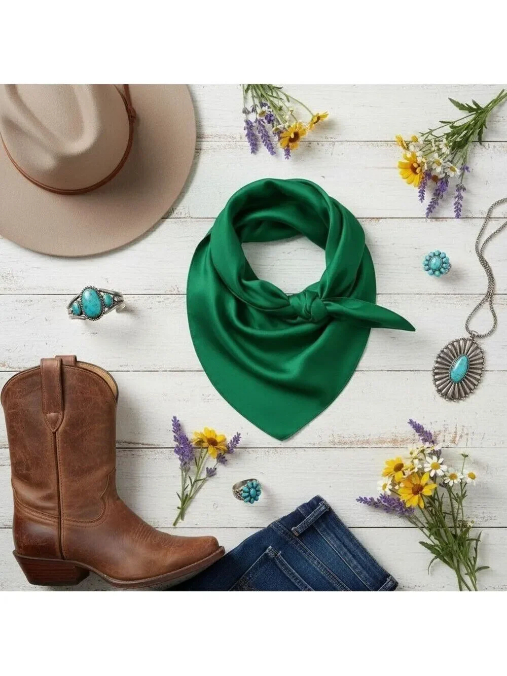 Wild Rag Scarf Green 35x35
